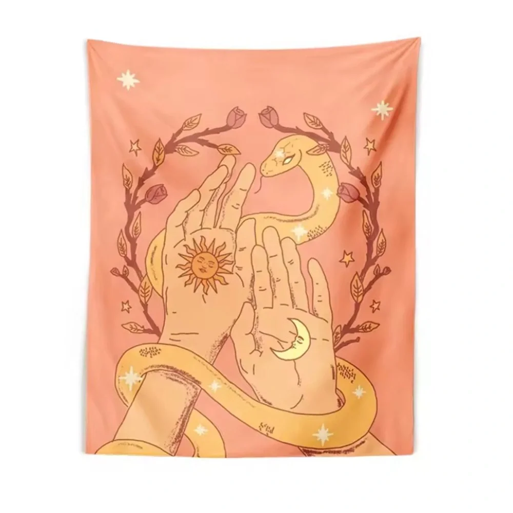 Vintage Psychedelic Magic Hand Snake Tapestry Wall Decor